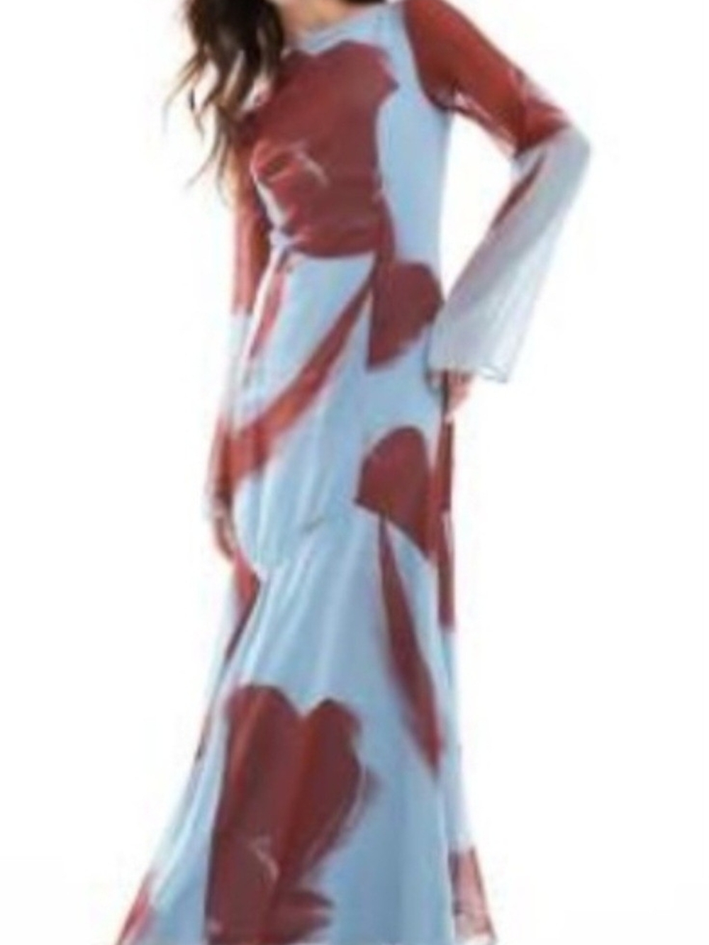 ASOS Floral Print Long Sleeve Dress
